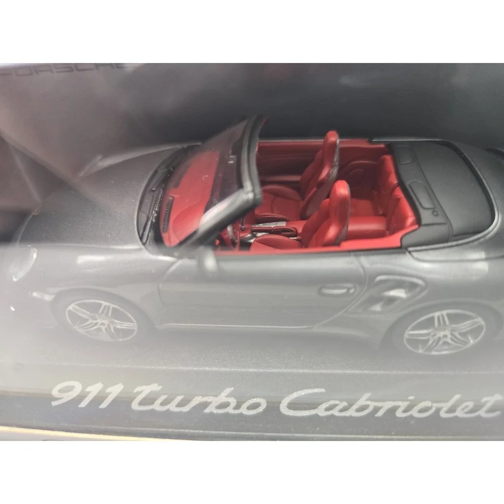 1/43 Porsche 911 Turbo Cabriolet Dealer Special Convertible Gray Red Interior